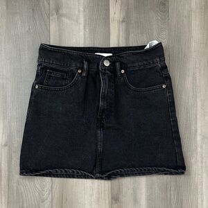 Zara Black Denim Mini Skirt